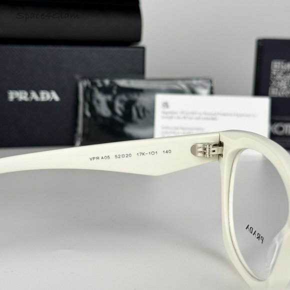 Prada Men Eyeglasses White Ivory Demo Square PRA05V 17K1O1 BRAND NEW - Picture 5 of 8
